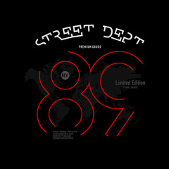 street department, typography slogan. Abstract design with the the lines style. Vector print tee shirt, typography, poster. 