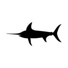 The Best Marlin Fish Silhouette Image on White Background