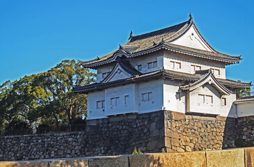 The Himeji Castle on blue sky