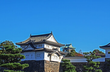 Fototapeta na wymiar The Himeji Castle on blue sky