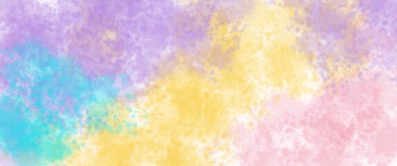 Abstract modern pink yellow blue background. Watercolor background in bright rainbow colors.	