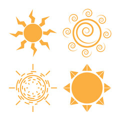 Sun illustration symbols, sun logos