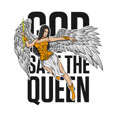 mythology angel premium vector for shirt design