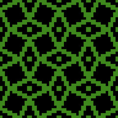 classic abstract geometric ornament. vector seamless pattern. black and green repetitive background. fabric swatch. wrapping paper. continuous print. design element for home decor, apparel, textile