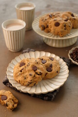 chocolate chip cookies on a plate