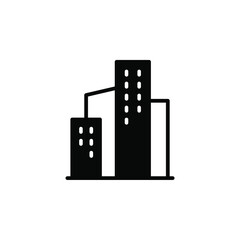 City, Town, Urban Solid Line Icon Vector Illustration Logo Template. Suitable For Many Purposes.