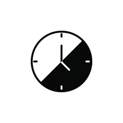 Clock, Timer, Time Solid Line Icon Vector Illustration Logo Template. Suitable For Many Purposes.