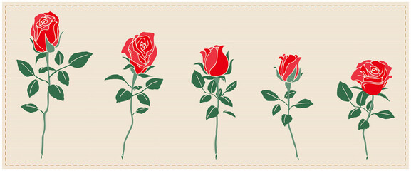 薔薇の花　セット（線無し）