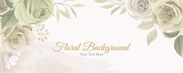 Beautiful flower banner with soft color