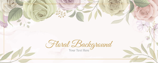 Beautiful flower banner with soft color