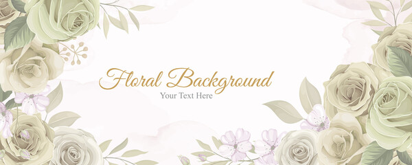 Beautiful flower banner with soft color