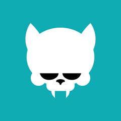 Cat skull sign isolated. icon Vector illustration