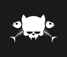 Cat skull sign isolated. icon Vector illustration
