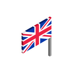 UK flag isometric isolated. Great Britain flag icon.