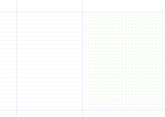 Document template illustration of dot and line grid combination. Use for notes, calendar, planner, diary, etc.