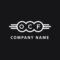 OCF letter logo design on black background. OCF  creative initials letter logo concept. OCF letter design.
