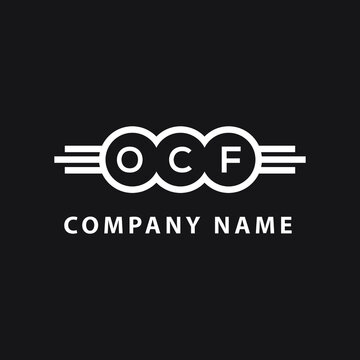 OCF letter logo design on black background. OCF  creative initials letter logo concept. OCF letter design.
