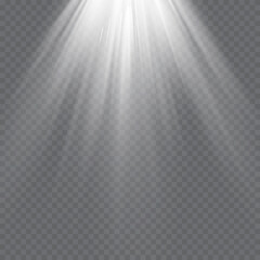 Vector spotlight. Light effect.Vector transparent sunlight special lens flare light effect.