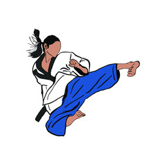 vector illustaration of taekwondo do some technique