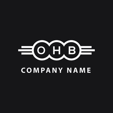 OHB letter logo design on black background. OHB  creative initials letter logo concept. OHB letter design.