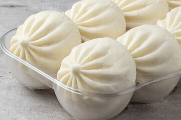 Selective focus on traditional nikuman.