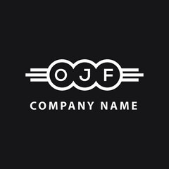 OJF letter logo design on black background. OJF creative  initials letter logo concept. OJF letter design.