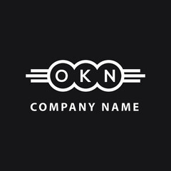 OKN letter logo design on black background. OKN  creative initials letter logo concept. OKN letter design.