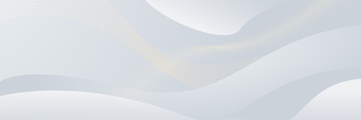 Abstract white and gold luxury banner background. Vector abstract graphic design banner pattern background template.