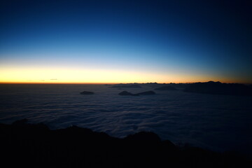 sunrise on the top of the mountain