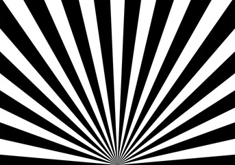 中央下からの大きい集中線モノクロ背景素材