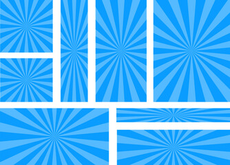 中央からの集中線背景セット／各種バナーサイズ