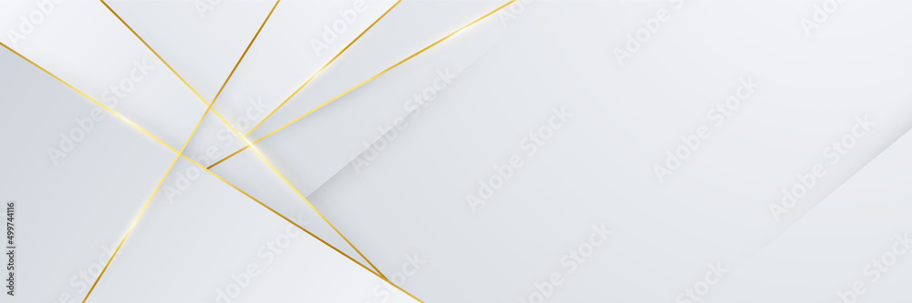Wall mural luxury shape white and gold abstract presentation design background. vector abstract graphic design 