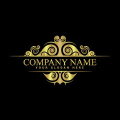 Vintage and luxury logo template Premium Vector,Royalty