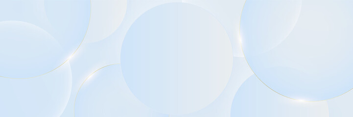 Abstract light blue white and gold banner background. Vector illustration