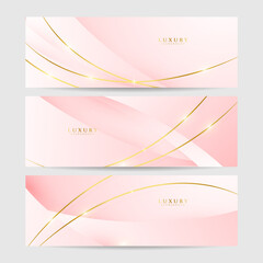 Modern light pink and gold abstract background. Abstract geometric shape pink gold background with light and shadow 3D layered for presentation design.