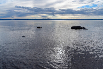 Fototapeta na wymiar lake vaettern near habo in sweden