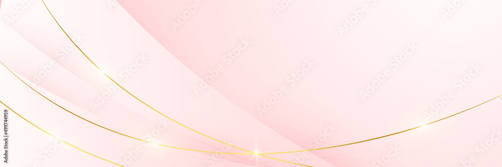 Wall mural modern light pink and gold abstract background. abstract geometric shape pink gold background with l