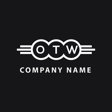 OTW letter logo design on black background. OTW  creative initials letter logo concept. OTW letter design.
