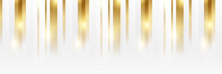Abstract white and gold banner background. Vector illustration