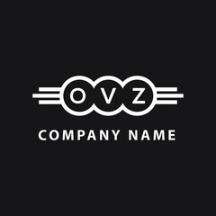 OVZ letter logo design on black background. OVZ  creative initials letter logo concept. OVZ letter design.
