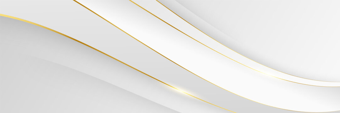 elegant gold background with gold ribbon header bar and gold trim lines,  abstract formal background layout with blank copyspace for adding your own  text or title, website background template design Stock Illustration