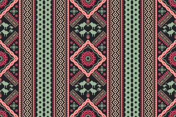 Geometric ethnic oriental traditional pattern.Figure tribal embroidery style.Design for background,wallpaper,clothing,wrapping,fabric,vector illustration