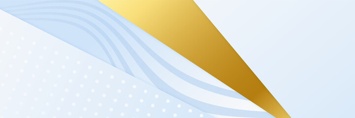 Abstract luxury light blue white and gold banner background. Vector abstract graphic design banner pattern background illustration template.