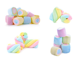 Marshmallows isolated on white background