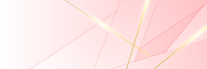 Abstract pink and gold banner background