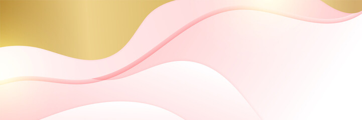 Abstract pink and gold banner background