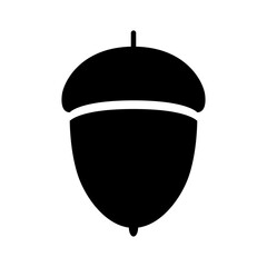 Acorn icon. Acorn, or oak nut, is the nut of oaks and their close relatives. Vector illustration isolated on a white background for design and web.