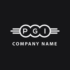 PGI letter logo design on black background. PGI creative  initials letter logo concept. PGI letter design.