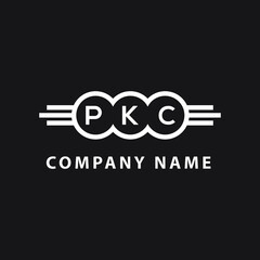 PKC  letter logo design on black background. PKC   creative initials letter logo concept. PKC  letter design.
