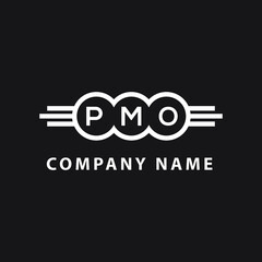 PMO  letter logo design on black background. PMO  creative initials letter logo concept. PMO  letter  design.
